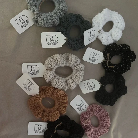 Hand Crocheted Scrunchies -Set of Three (random) - Picture 2 of 4